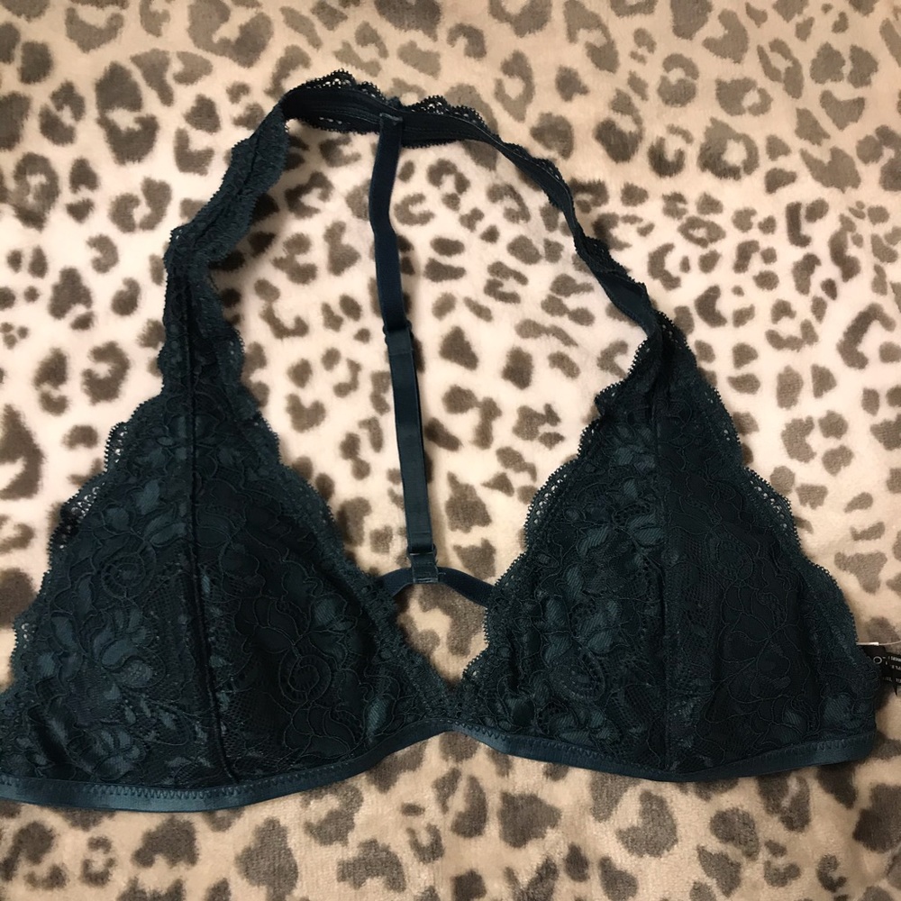 Green lace bralette